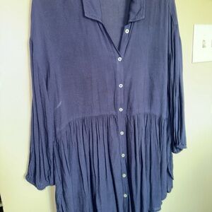 Aerie Navy Button-Down Shirt